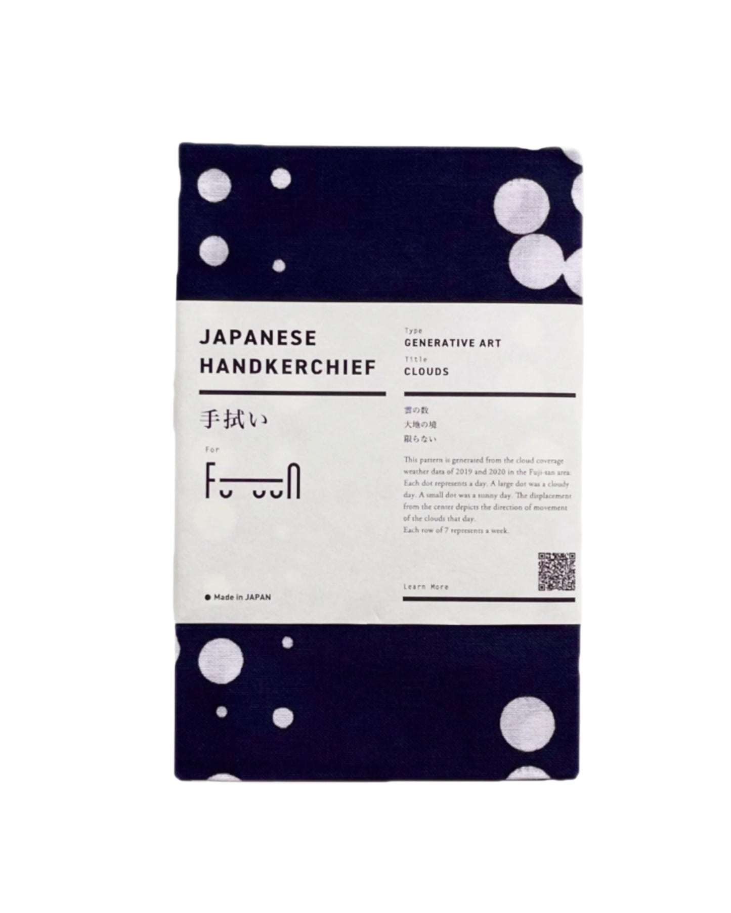 Data Art ╳ Japanese Traditional Handkerchief 'Tenugui' - 'Clouds'
