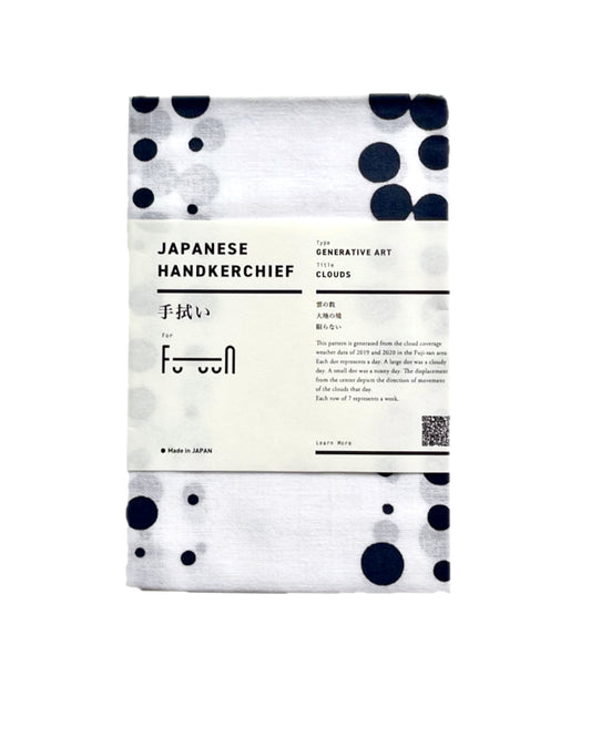 Data Art ╳ Japanese Traditional Handkerchief 'Tenugui' - 'Clouds'